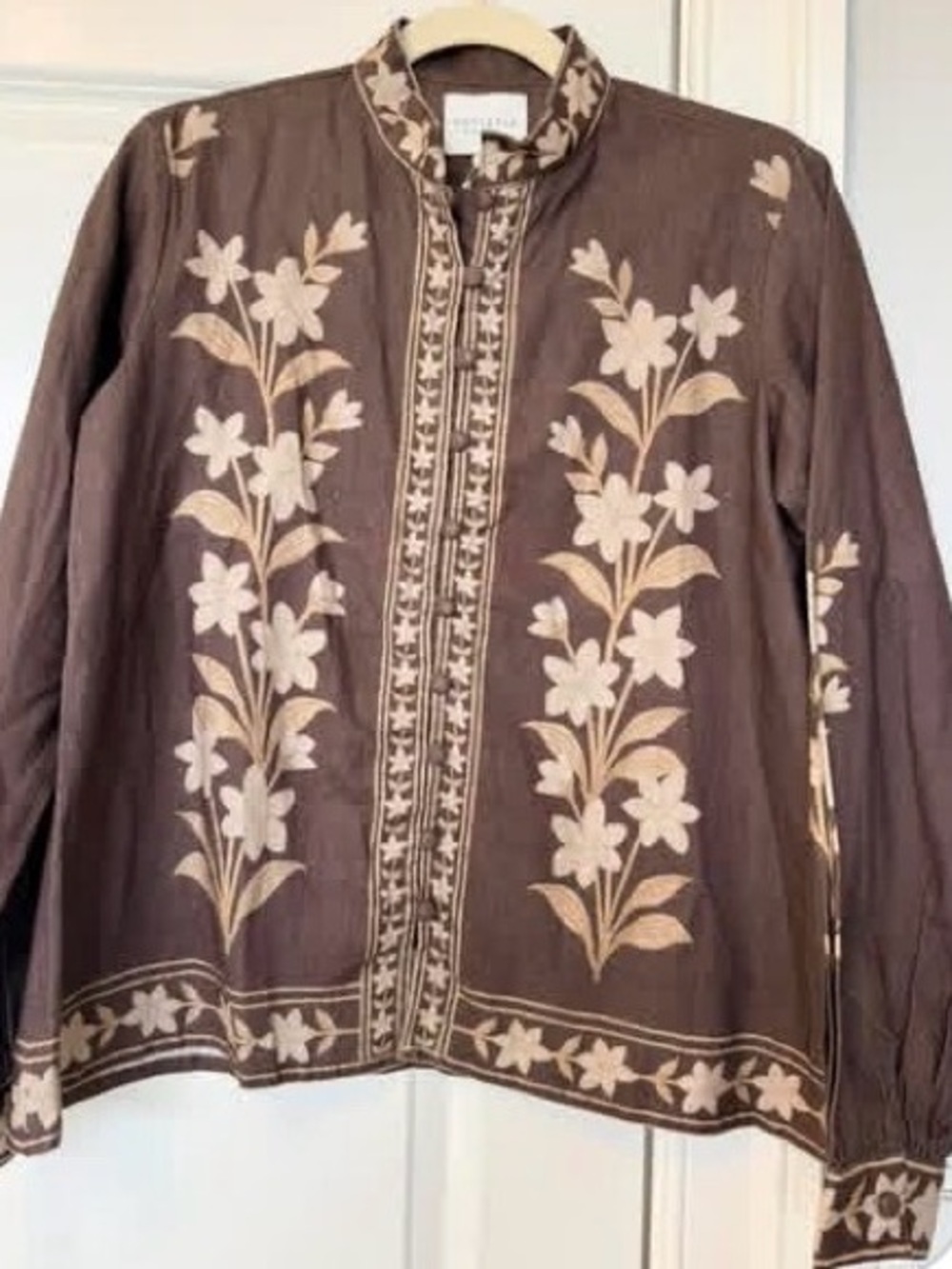 Marigold by Victoria Dunn Brown Floral Long-Sleeve Top